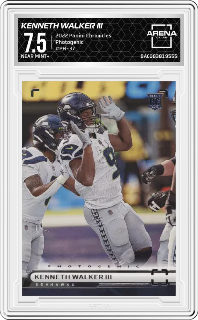 2022 Panini Chronicles Photogenic Kenneth Walker III #PH-37 ARENA CLUB 7.5
