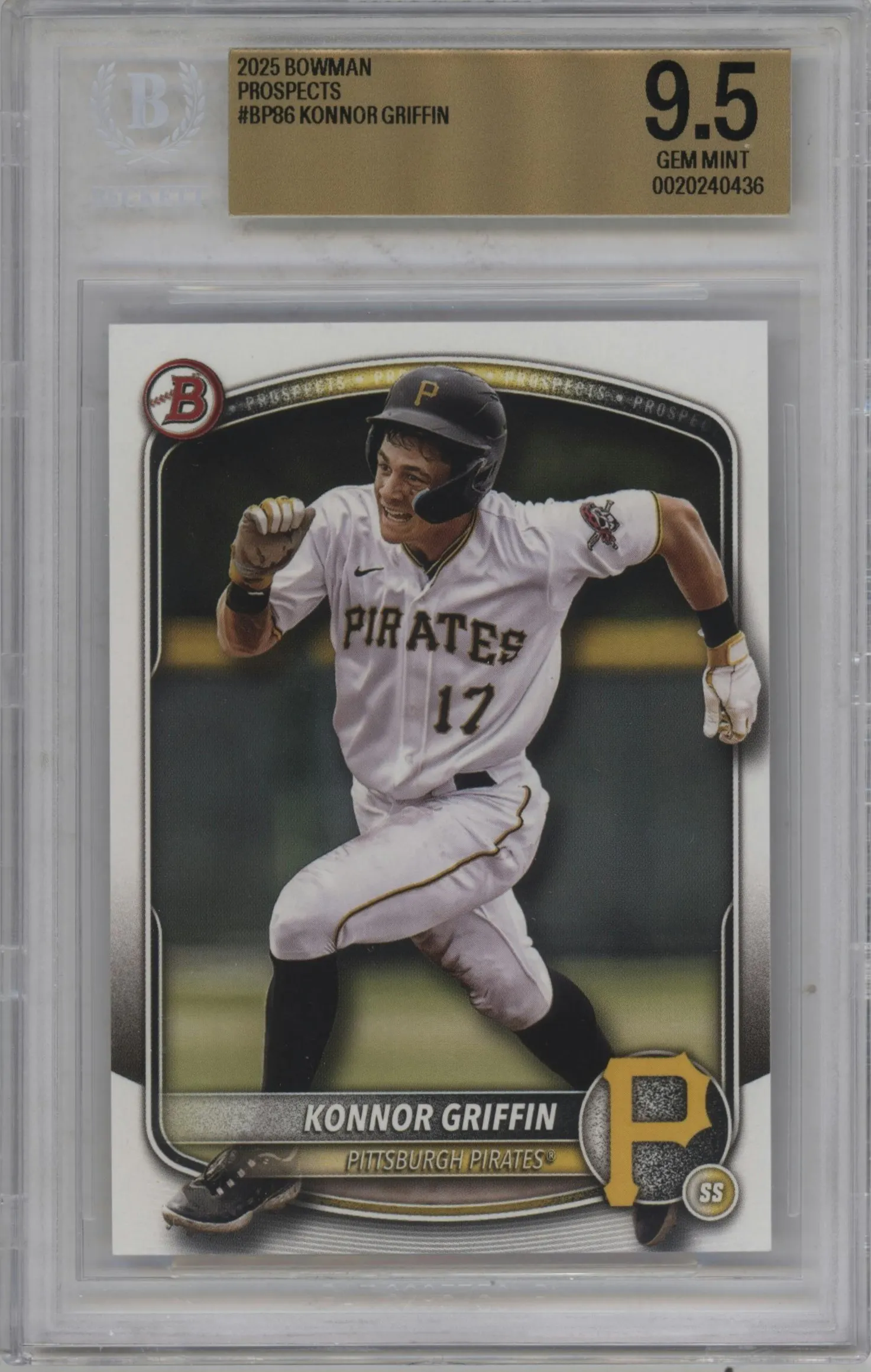 2025 Bowman Prospect Konnor Griffin #BP-86 BGS 9.5