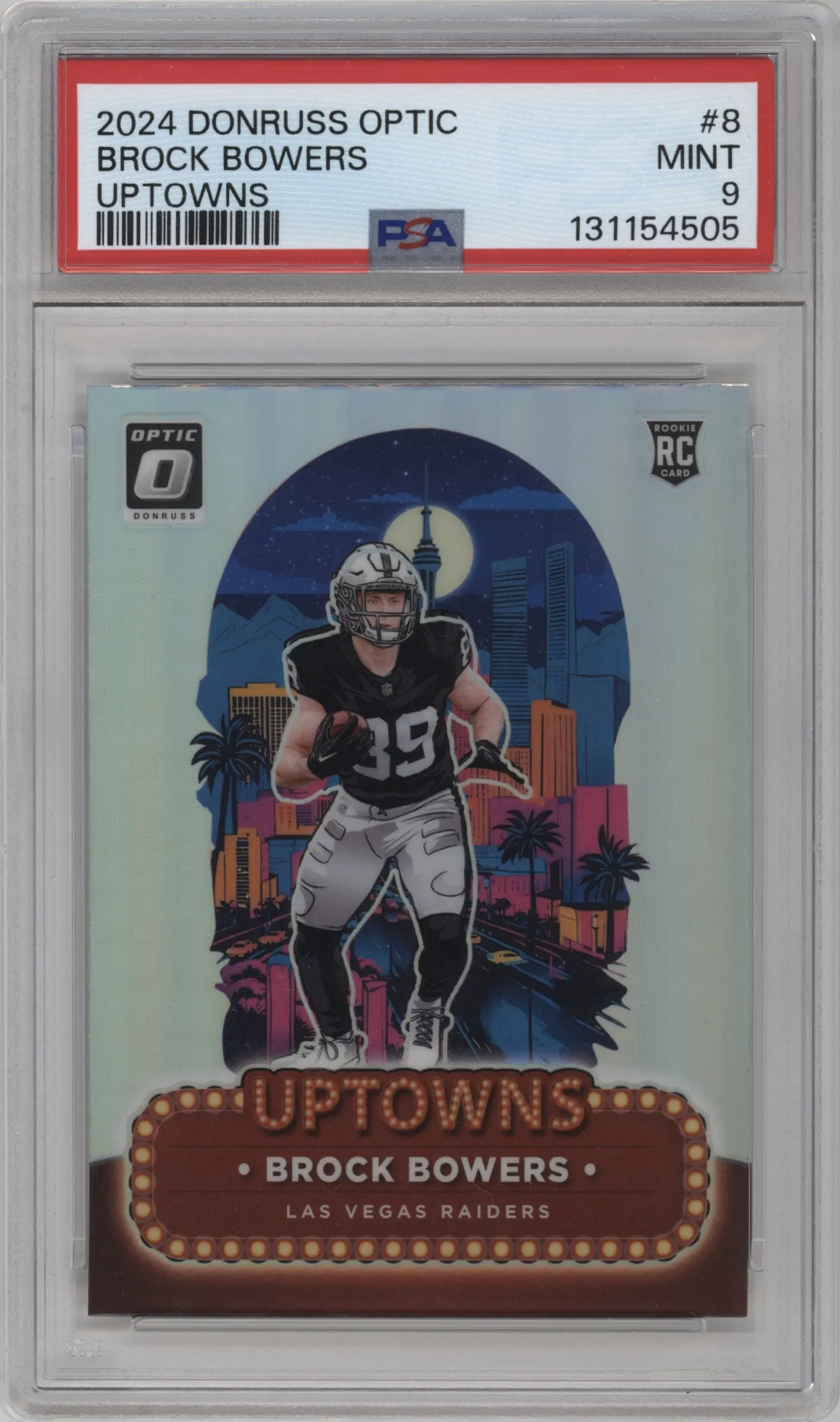 2024 Donruss Optic Uptowns Brock Bowers #8 PSA 9