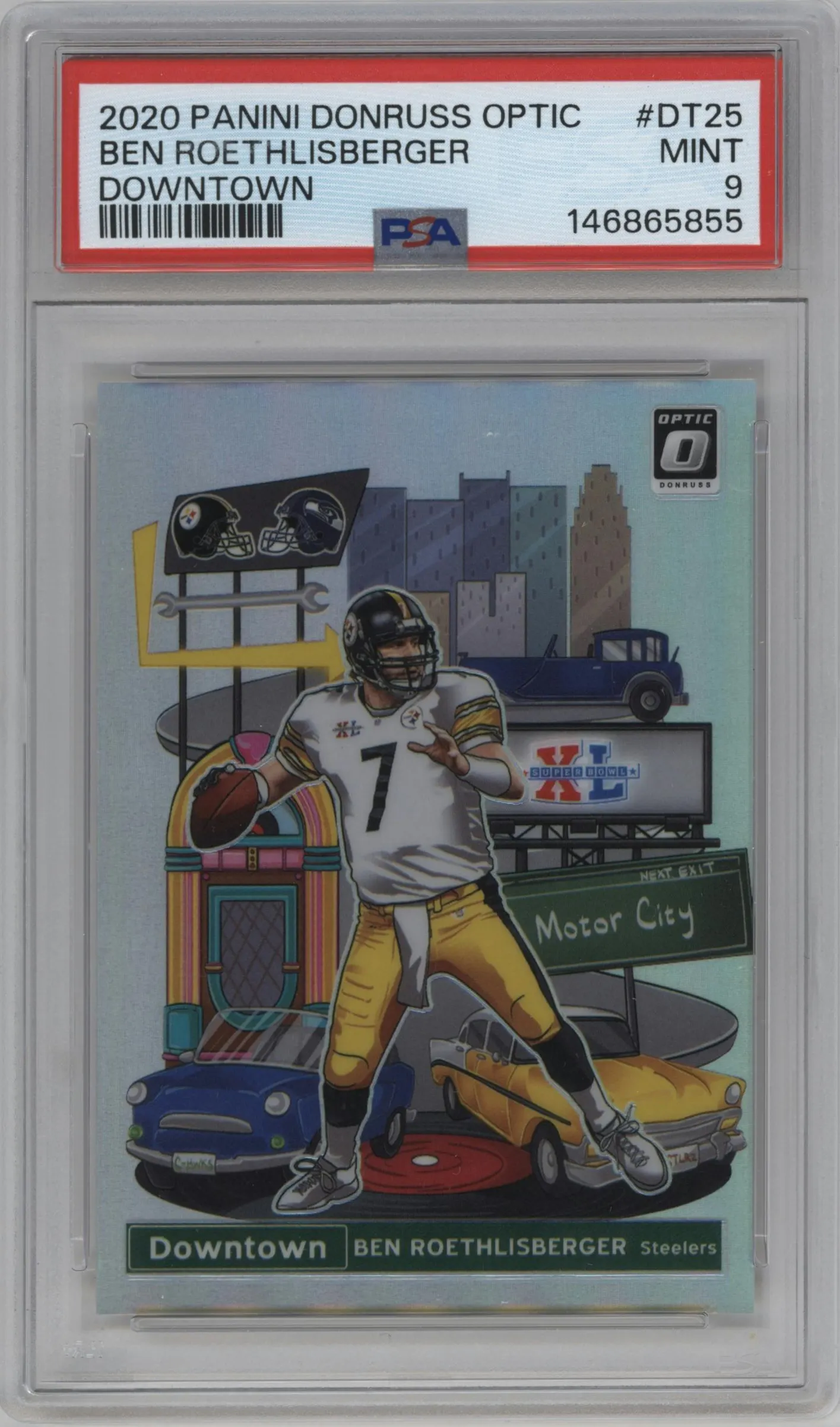 2020 Panini Donruss Optic Downtown Ben Roethlisberger #DT-25 PSA 9