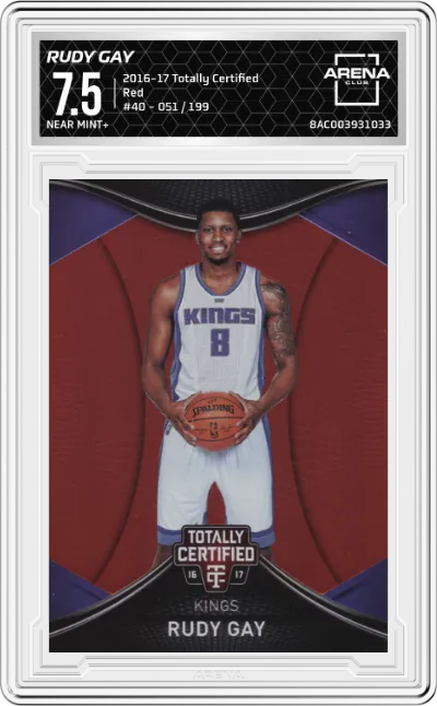 2016 Panini Totally Certified Rudy Gay Red ARENA CLUB 7.5