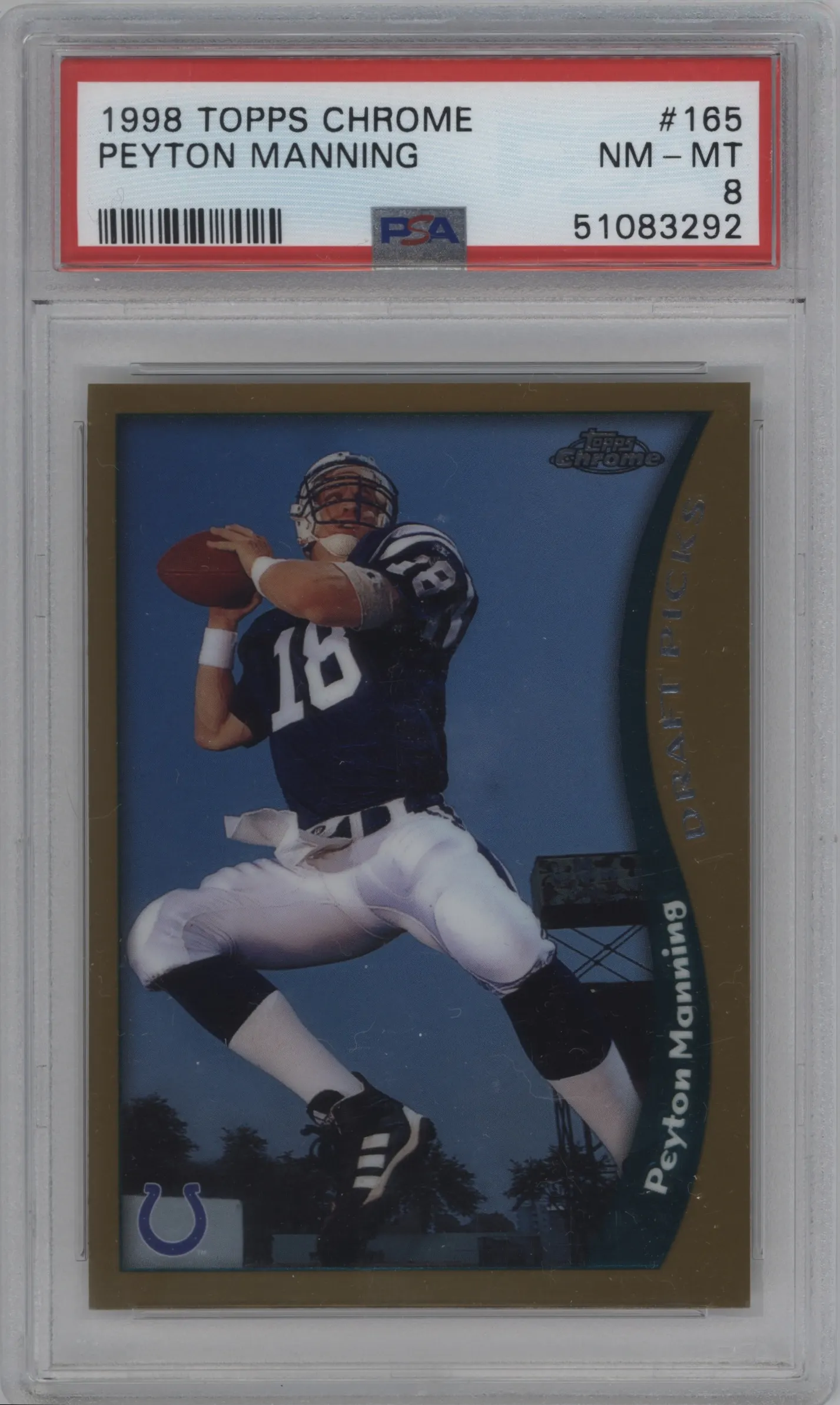 1998 Topps Chrome Peyton Manning #165 PSA 8