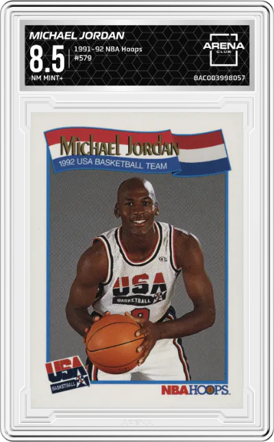 1991 NBA Hoops Michael Jordan #579 ARENA CLUB 8.5