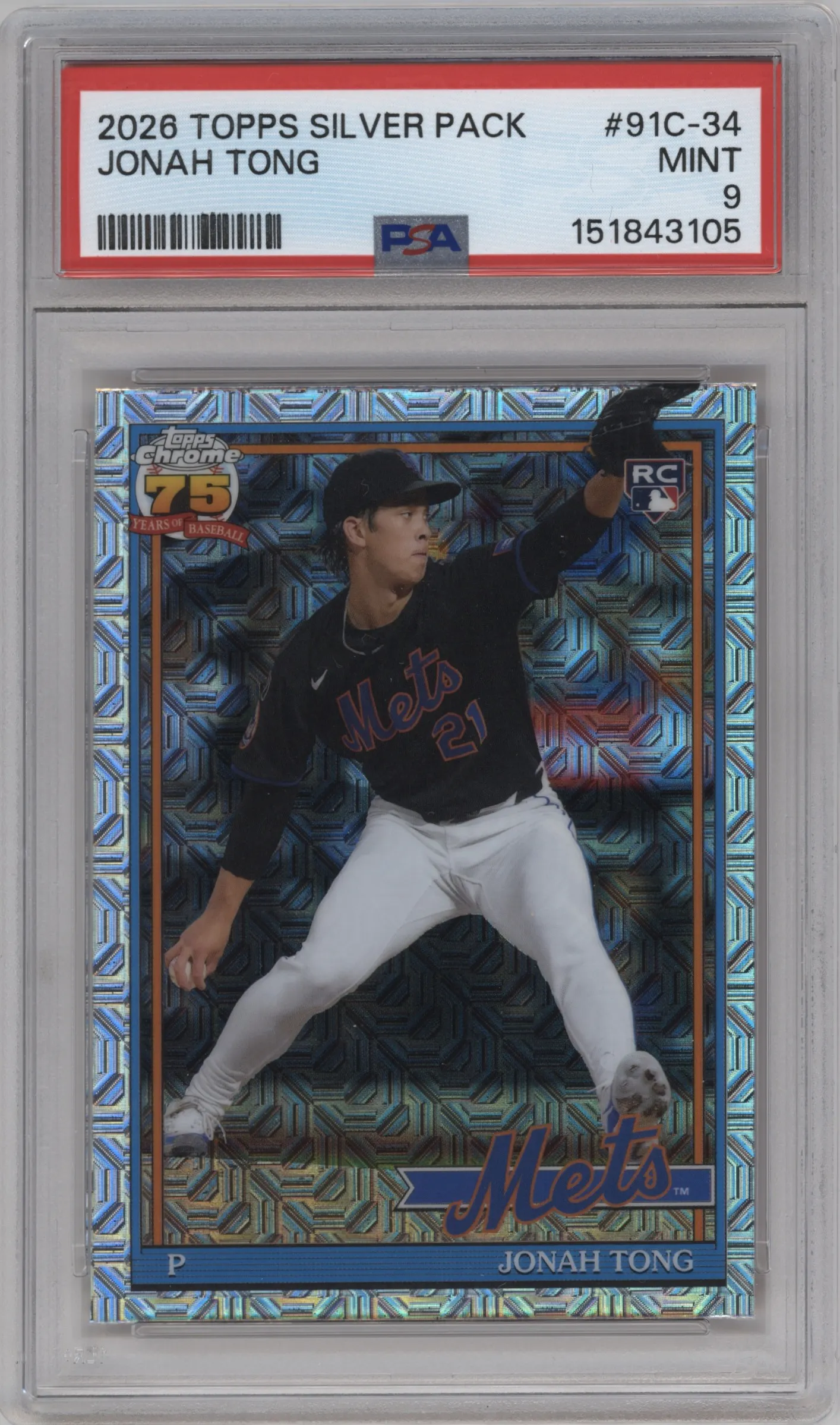 2026 Topps 1991 35th Anniv.Chr. Jonah Tong PSA 9