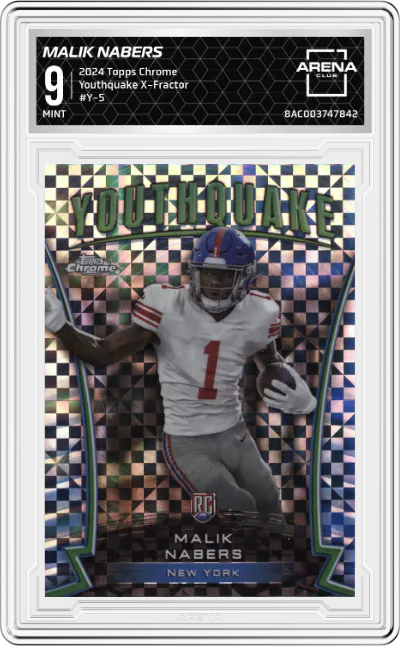 2024 Topps Chrome Youthquake Malik Nabers X-Fractor #Y-5 ARENA CLUB 9