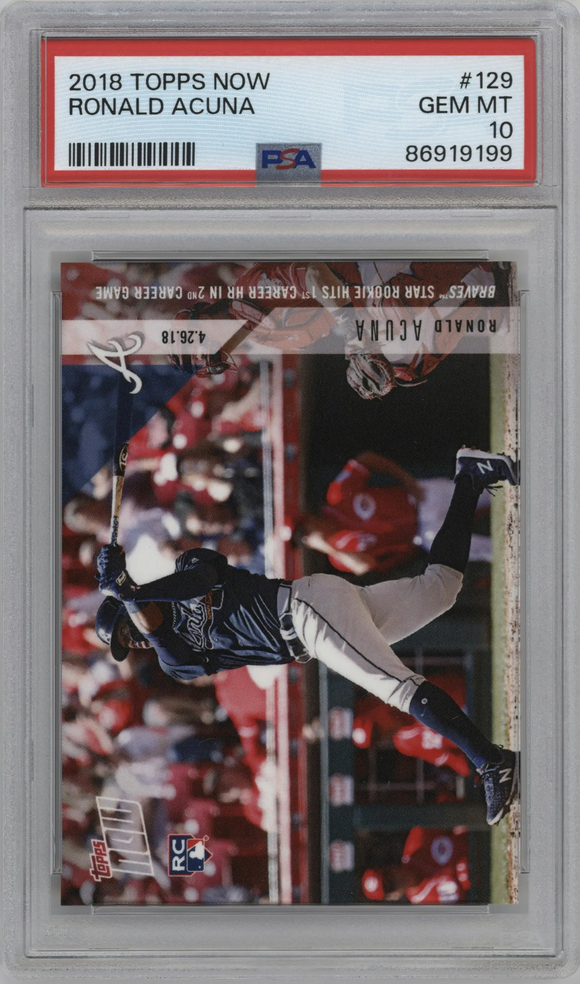 2018 Topps Now Ronald Acuna #129 PSA 10