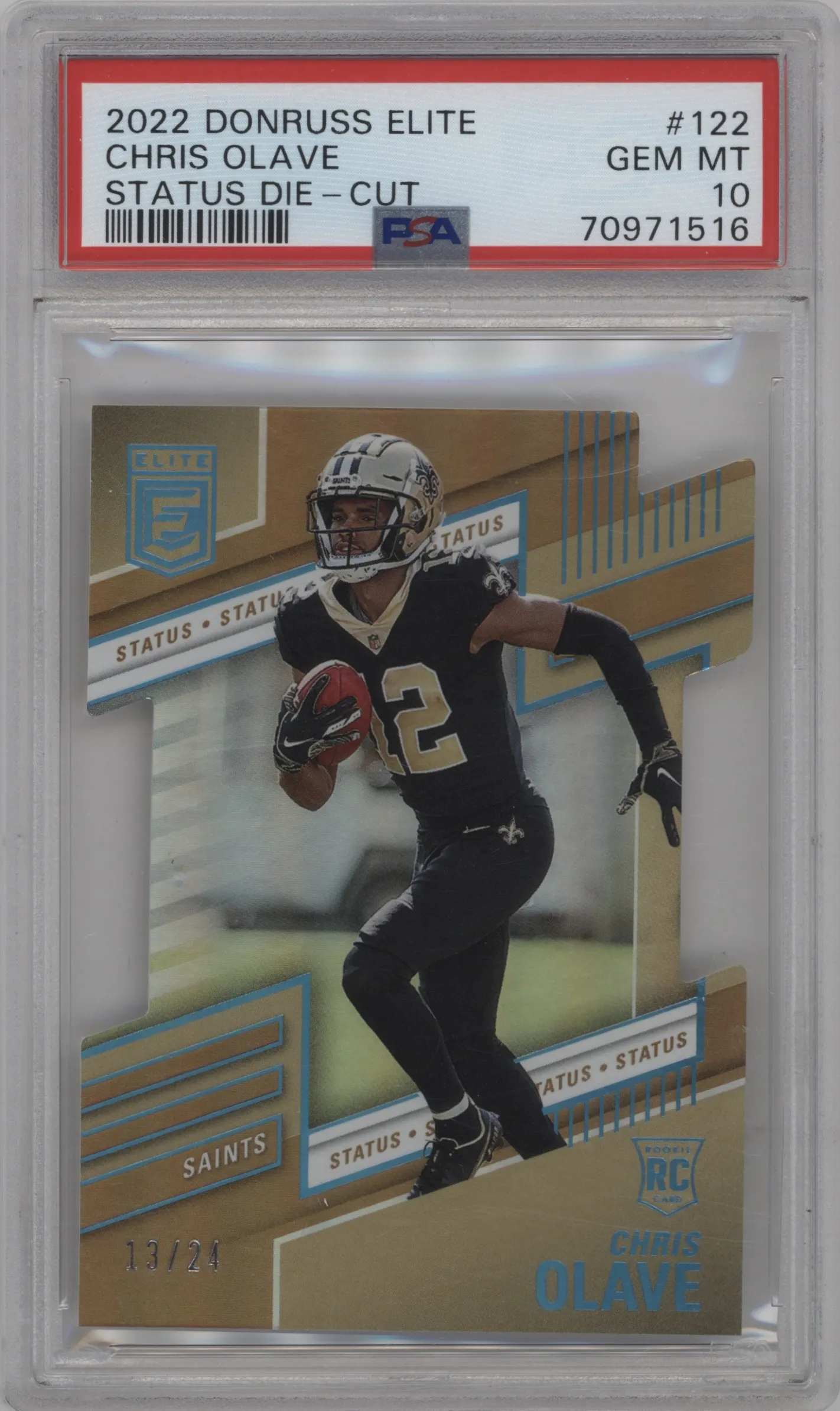2022 Panini Donruss Elite Chris Olave Status Die-Cut #122 PSA 10