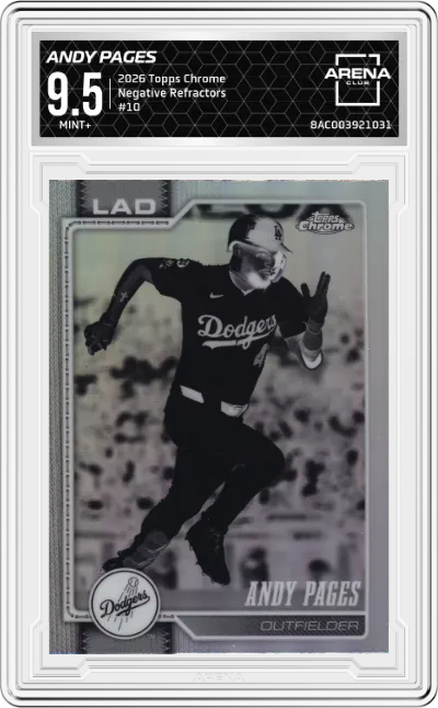 2026 Topps Chrome Andy Pages Negative Refractors #10 ARENA CLUB 9.5