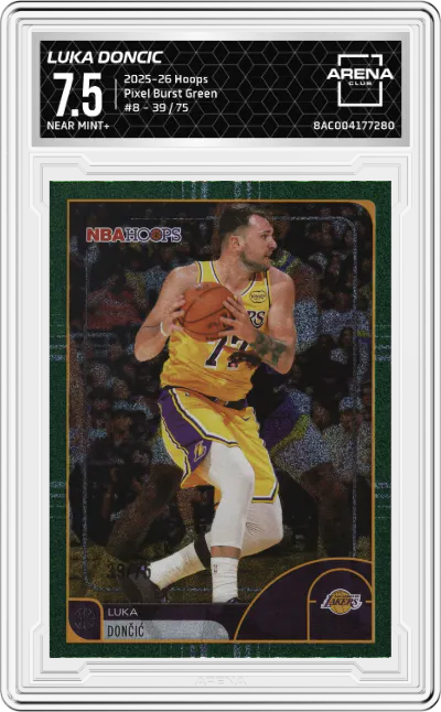 2025 Hoops Luka Doncic Pixel Burst Green #8 ARENA CLUB 7.5