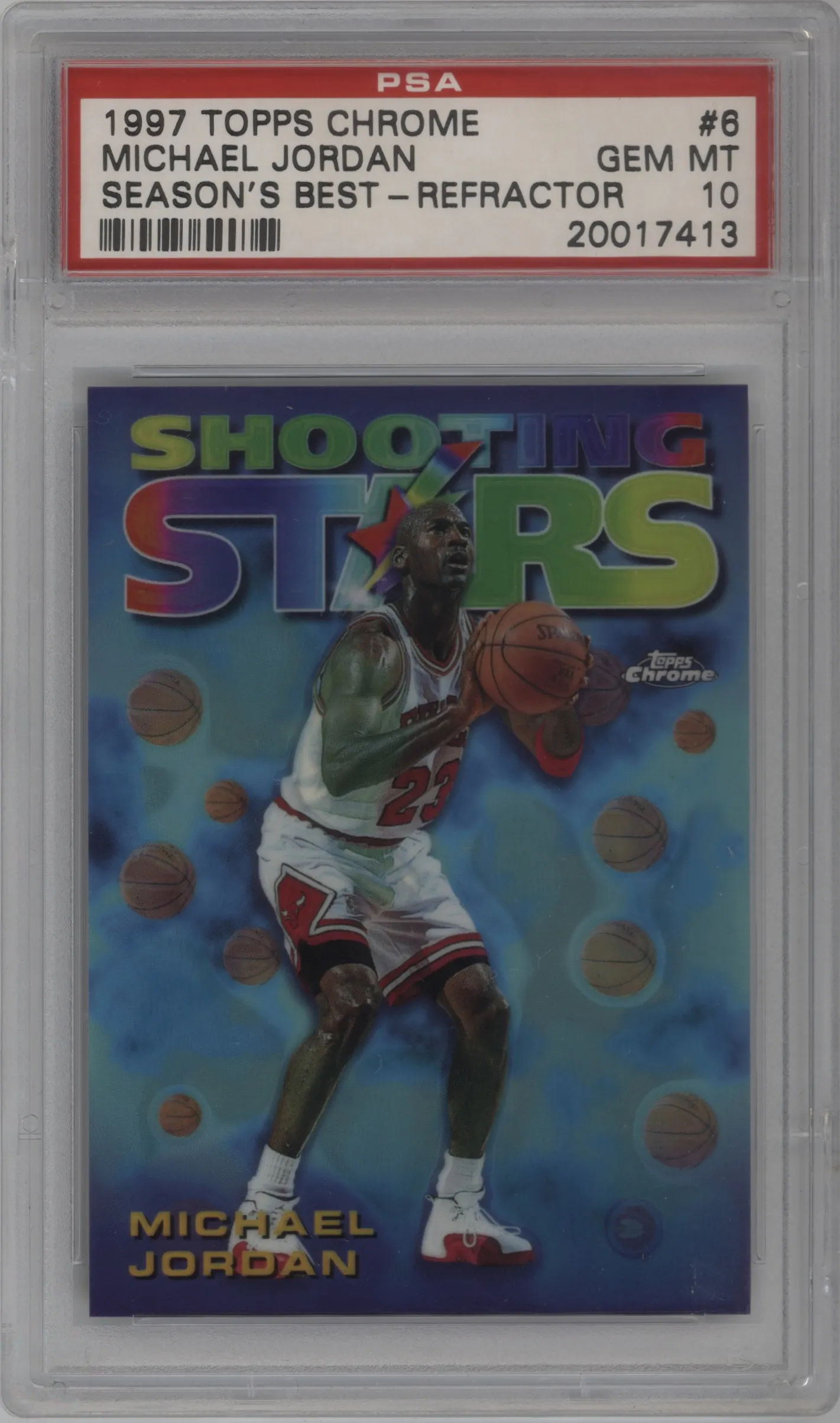 1997 Topps Chrome Season's Best Michael Jordan Refractor #6 PSA 10