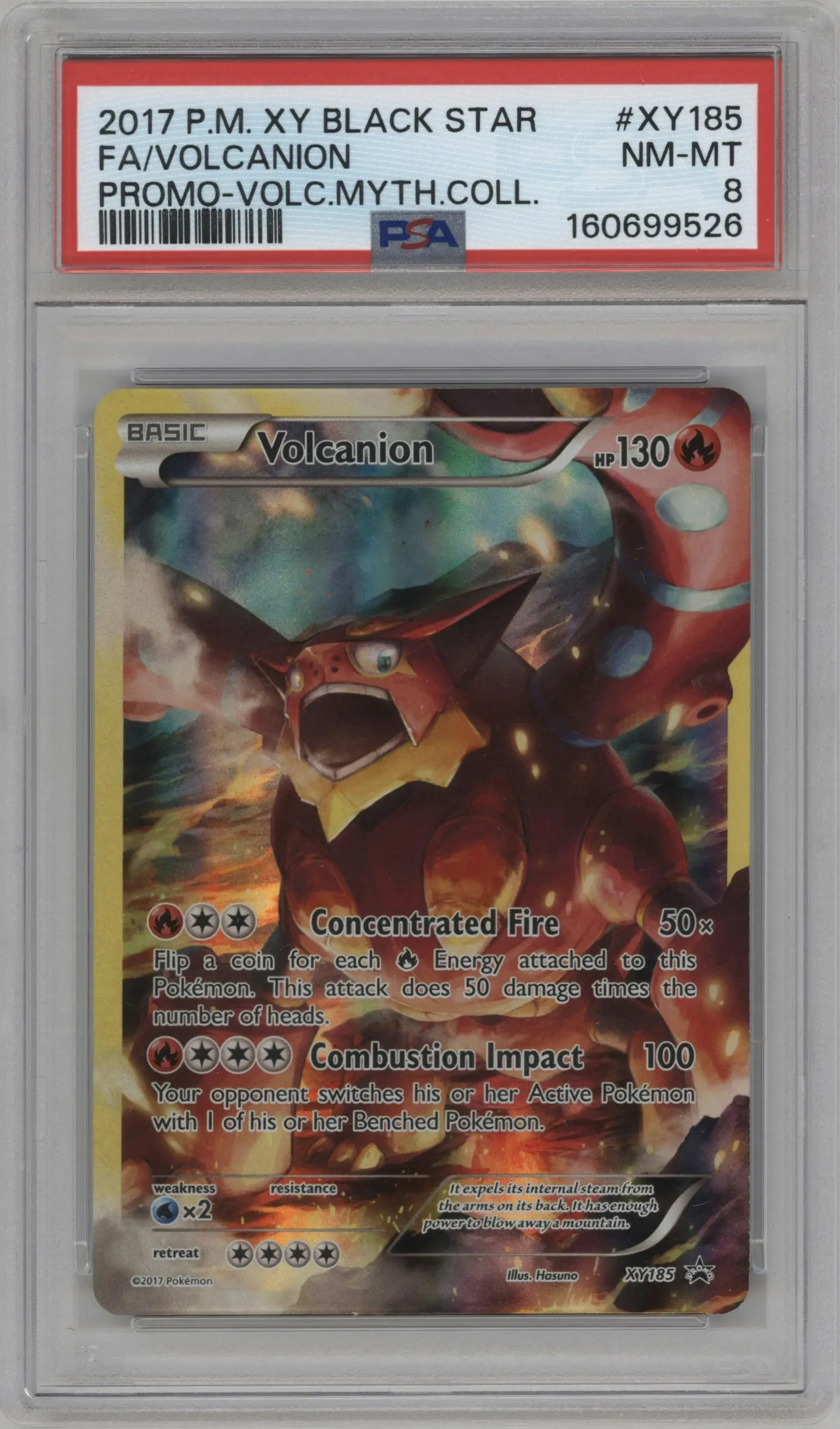 2017 Pokemon XY Volcanion Volcanion Mythic Collection #XY185 PSA 8