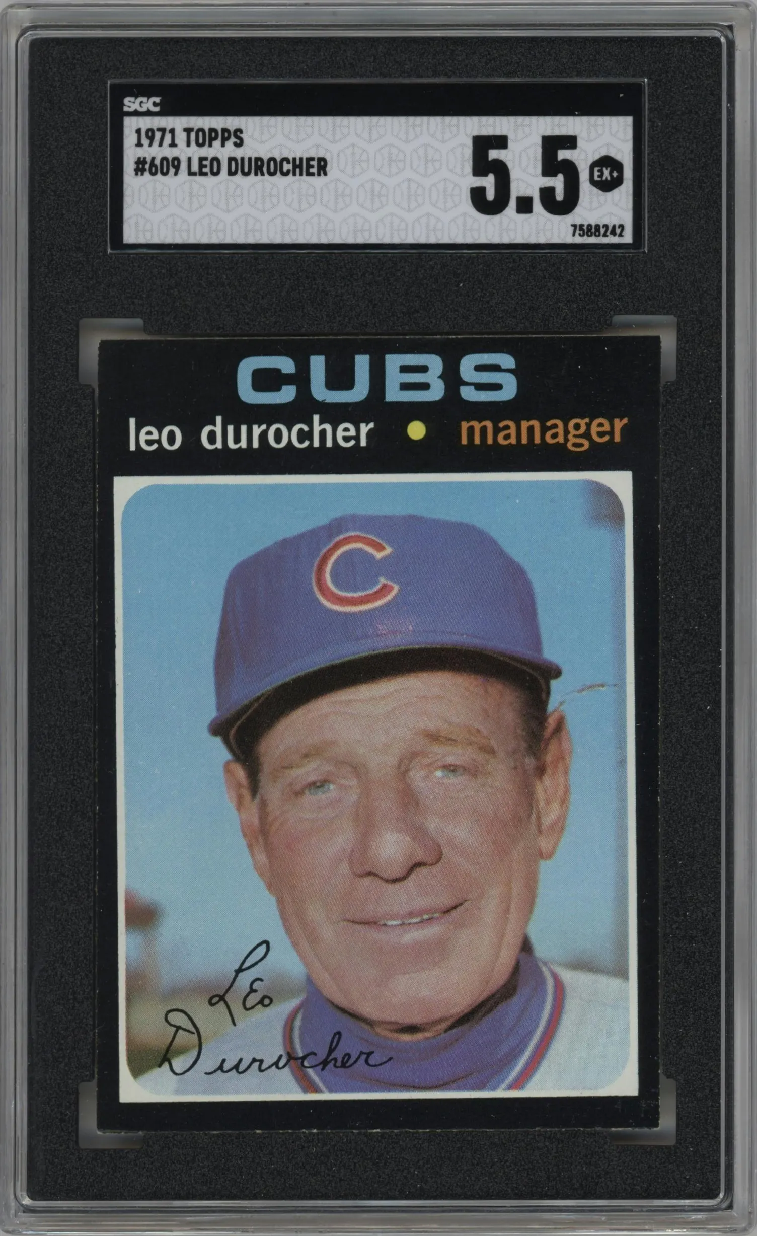 1971 Topps Leo Durocher #609 SGC 5.5