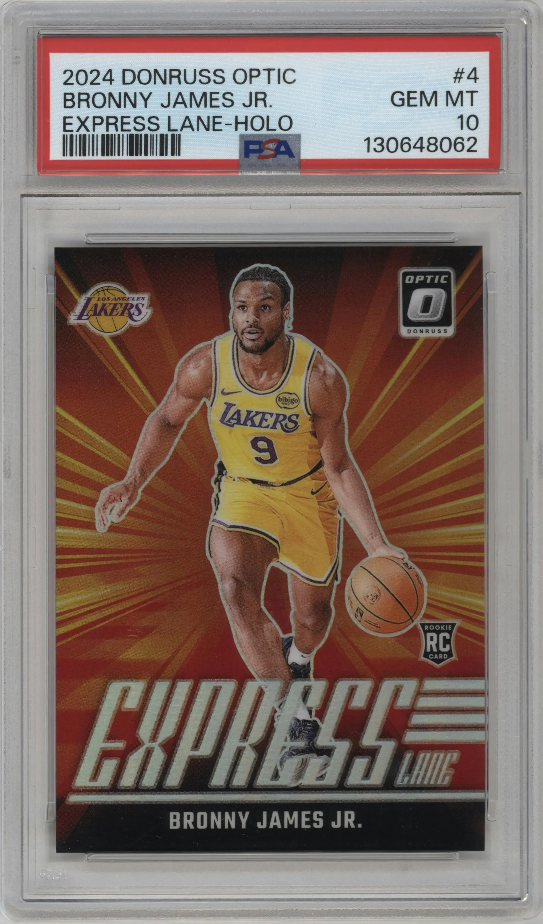 2024 Donruss Optic Express Lane Bronny James Jr. Holo #4 PSA 10