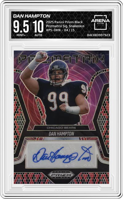 2025 Panini Prizm Black Prizmatrix Sig. Dan Hampton Snakeskin #PS-DHN ARENA CLUB 9.5