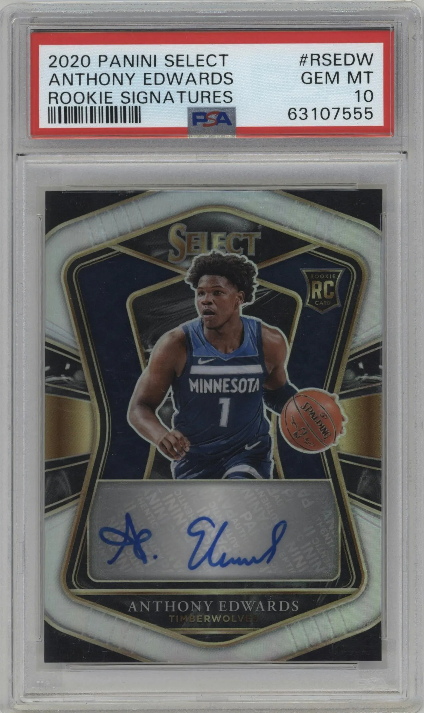 2020 Panini Select Rke.Sig. Anthony Edwards #RS-EDW PSA 10