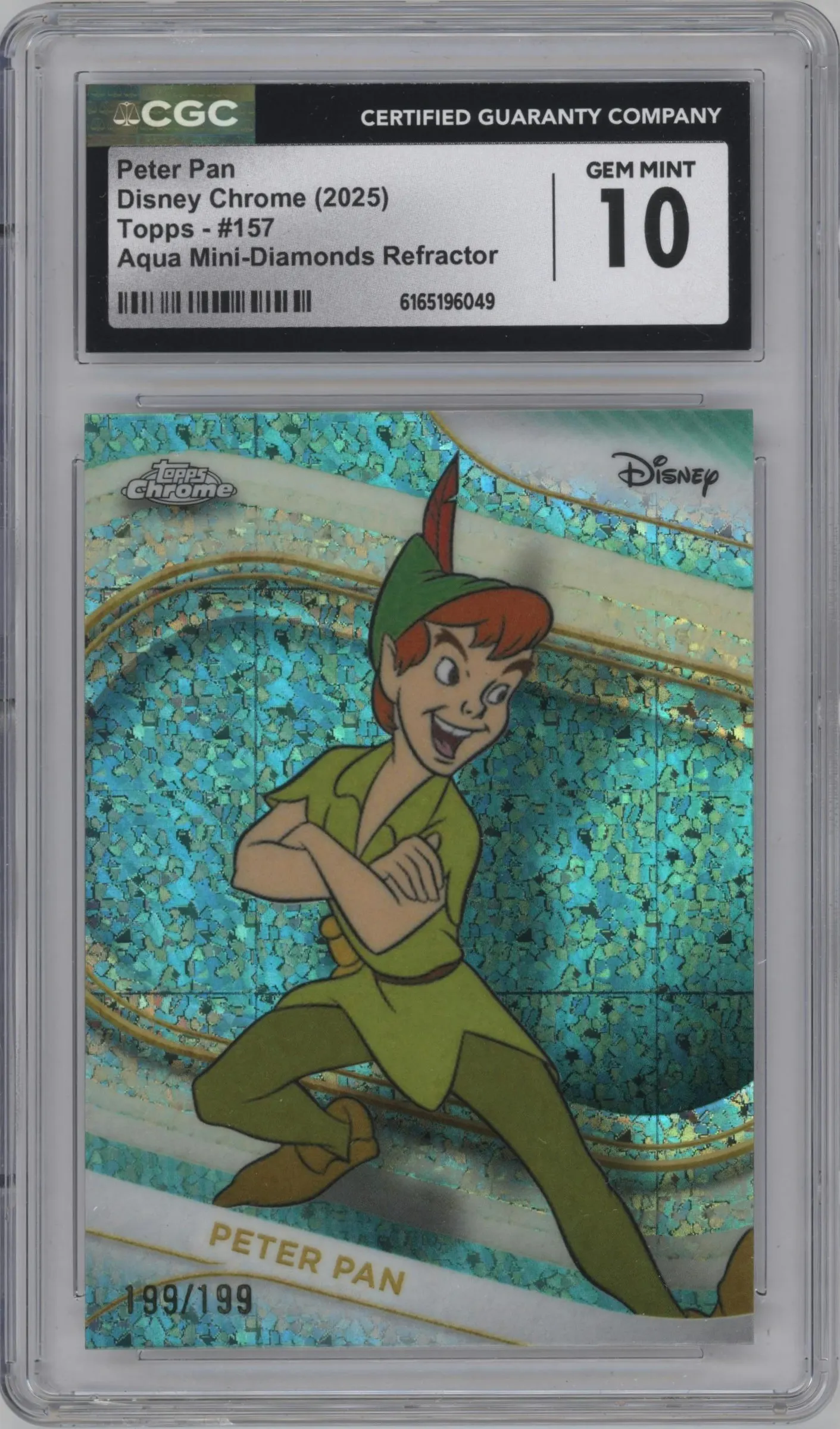 2025 Topps Chrome Disney Peter Pan Aqua Mini Diamonds #157 CGC 10
