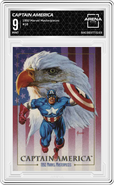 1992 SkyBox Marvel Masterpieces Captain America #16 ARENA CLUB 9