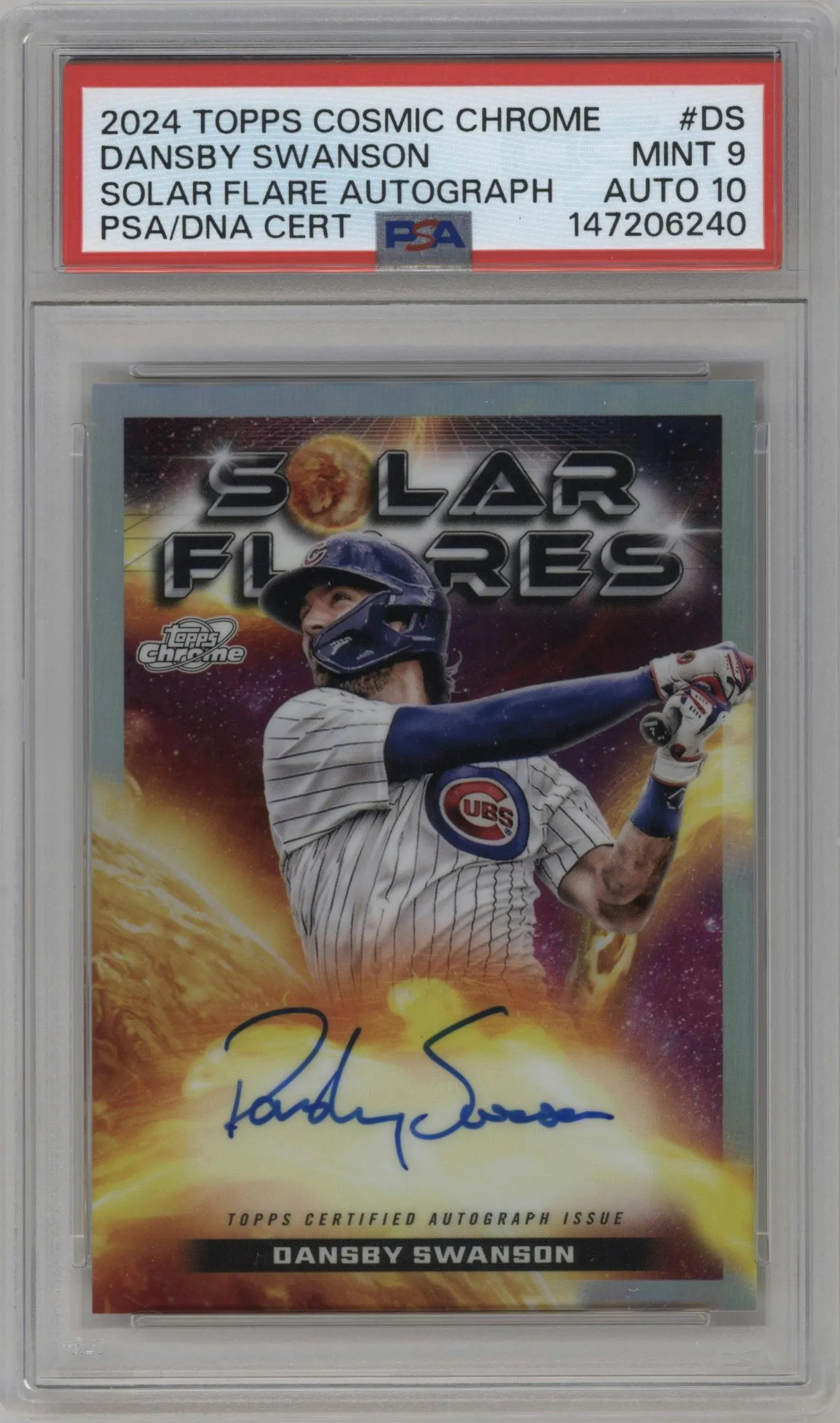 2024 Topps Cosmic Chrome Solar Flare Au. Dansby Swanson #SFA-DS PSA 9