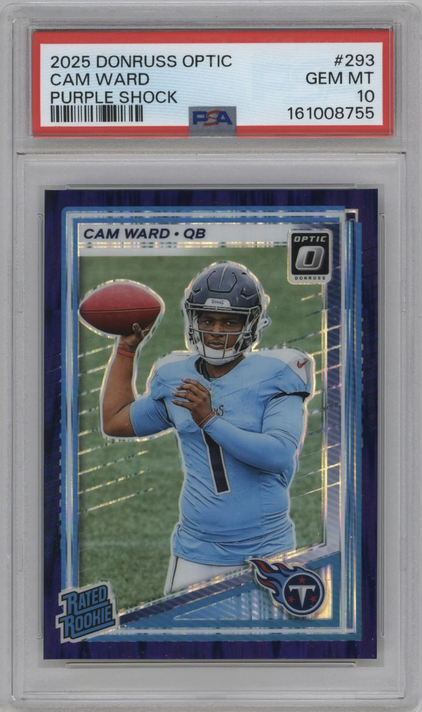 2025 Donruss Optic Rated Rookie Cam Ward Purple Shock #293 PSA 10