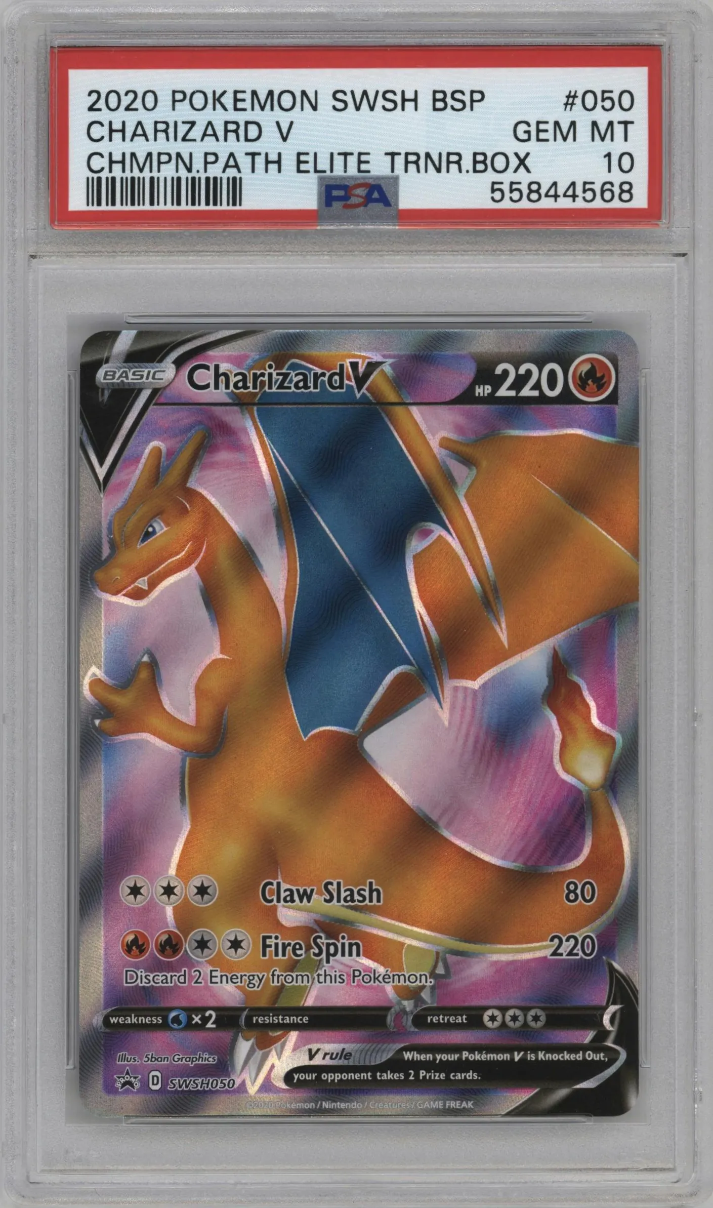 2020 Pokemon SWSH Charizard V Champion's Path ETB PSA 10