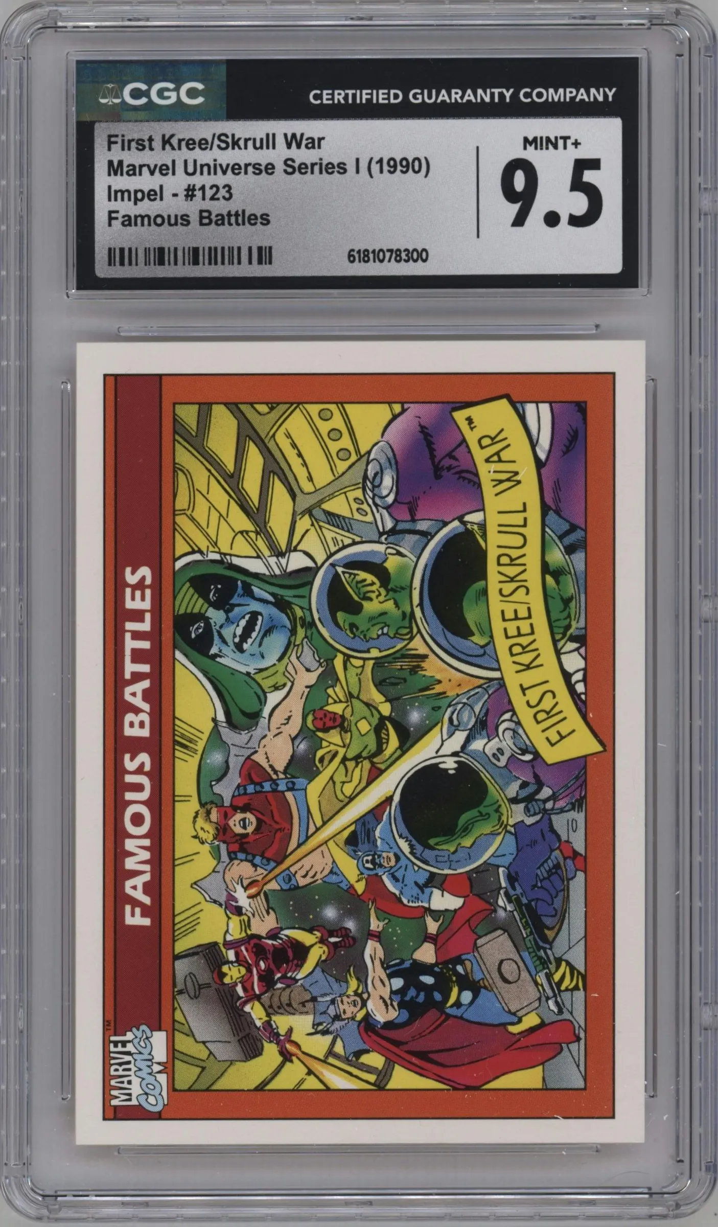 1990 Impel Marvel Universe First Kree-Skrull War #123 CGC 9.5