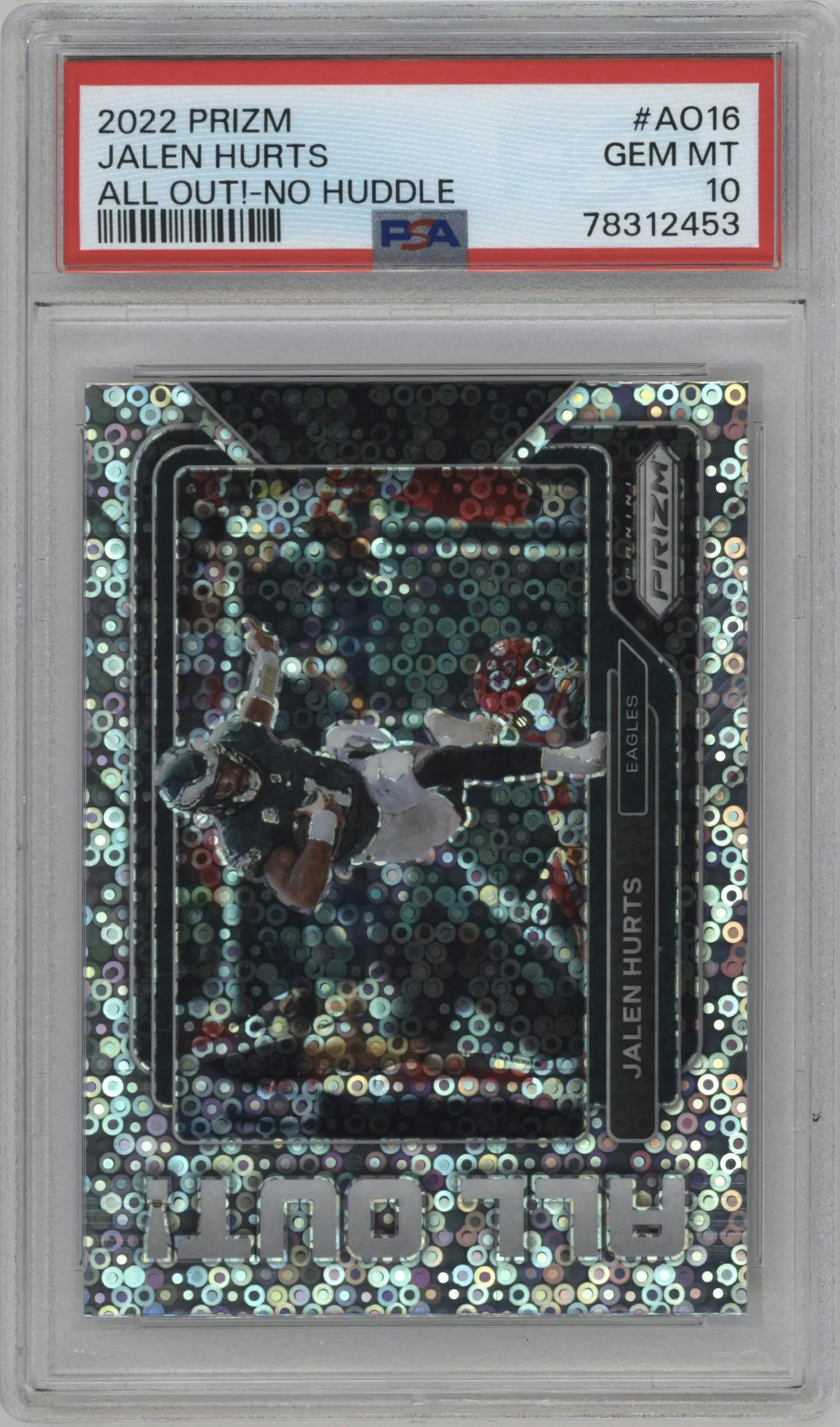 2022 Panini Prizm All Out! Jalen Hurts No Huddle #AO-16 PSA 10