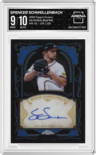 2026 Topps Chrome Ink Strokes Spencer Schwellenbach Blue Refractor #IS-SS ARENA CLUB 9