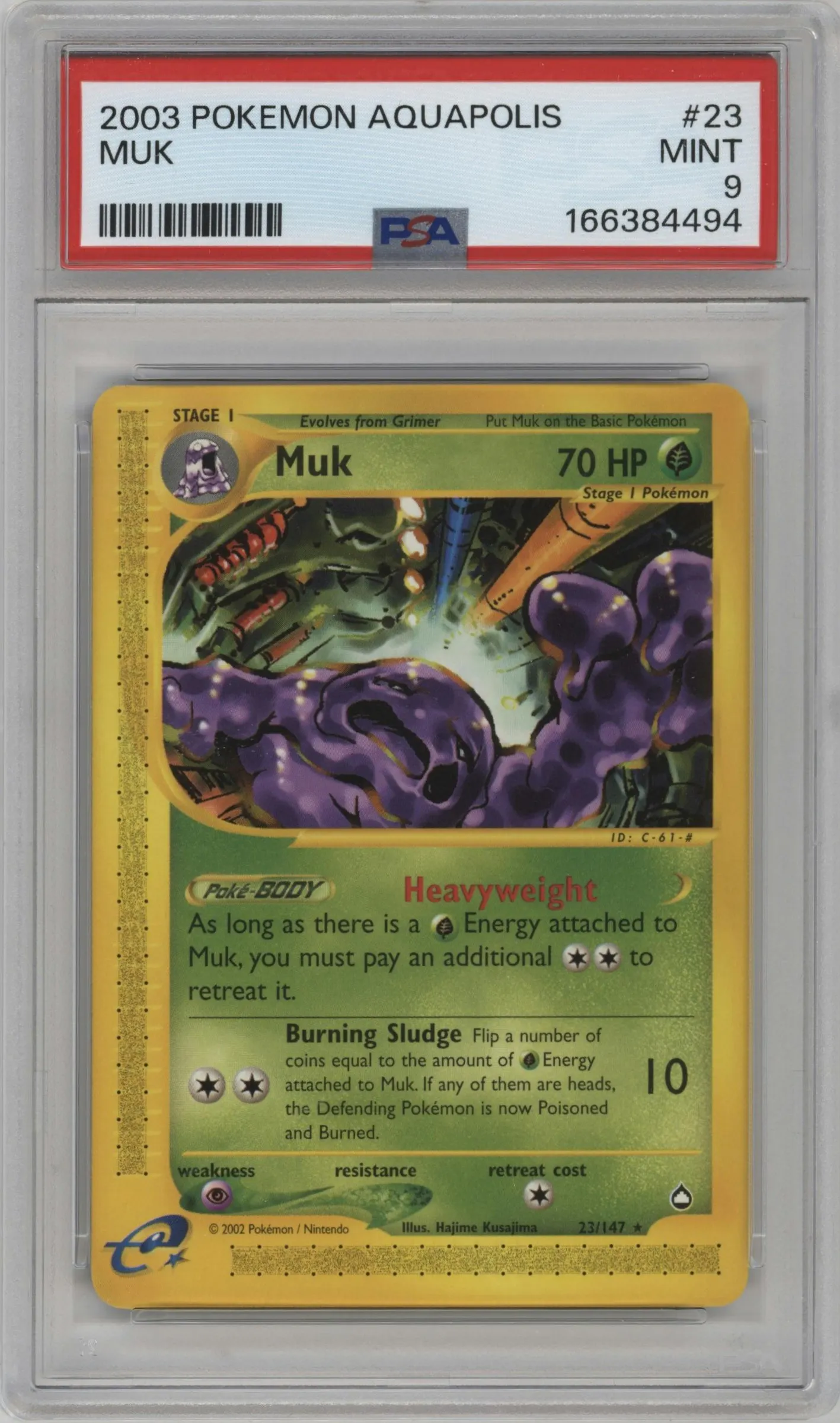2003 Pokemon E-CARD Aquapolis Muk #23 PSA 9