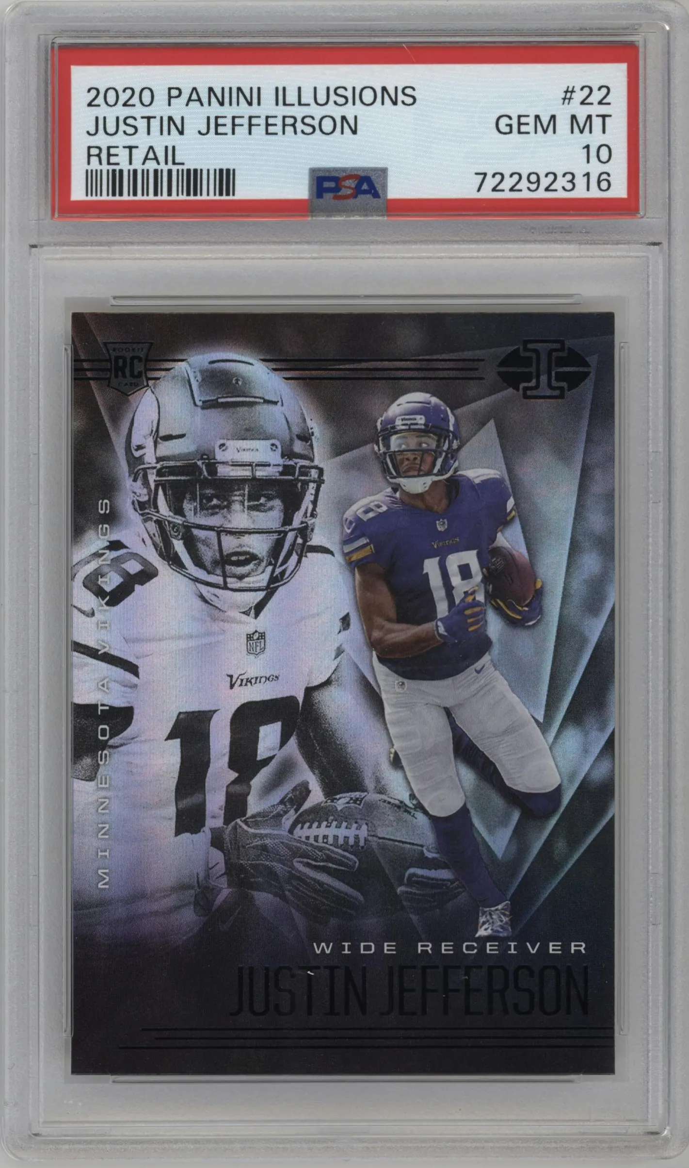 2020 Panini Illusions Justin Jefferson Retail #22 PSA 10