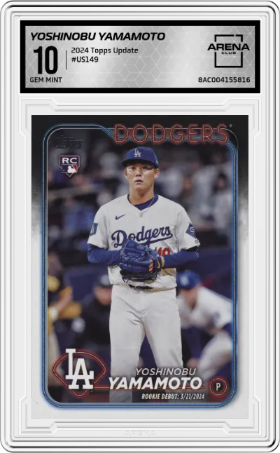 2024 Topps Update Yoshinobu Yamamoto #US149 ARENA CLUB 10