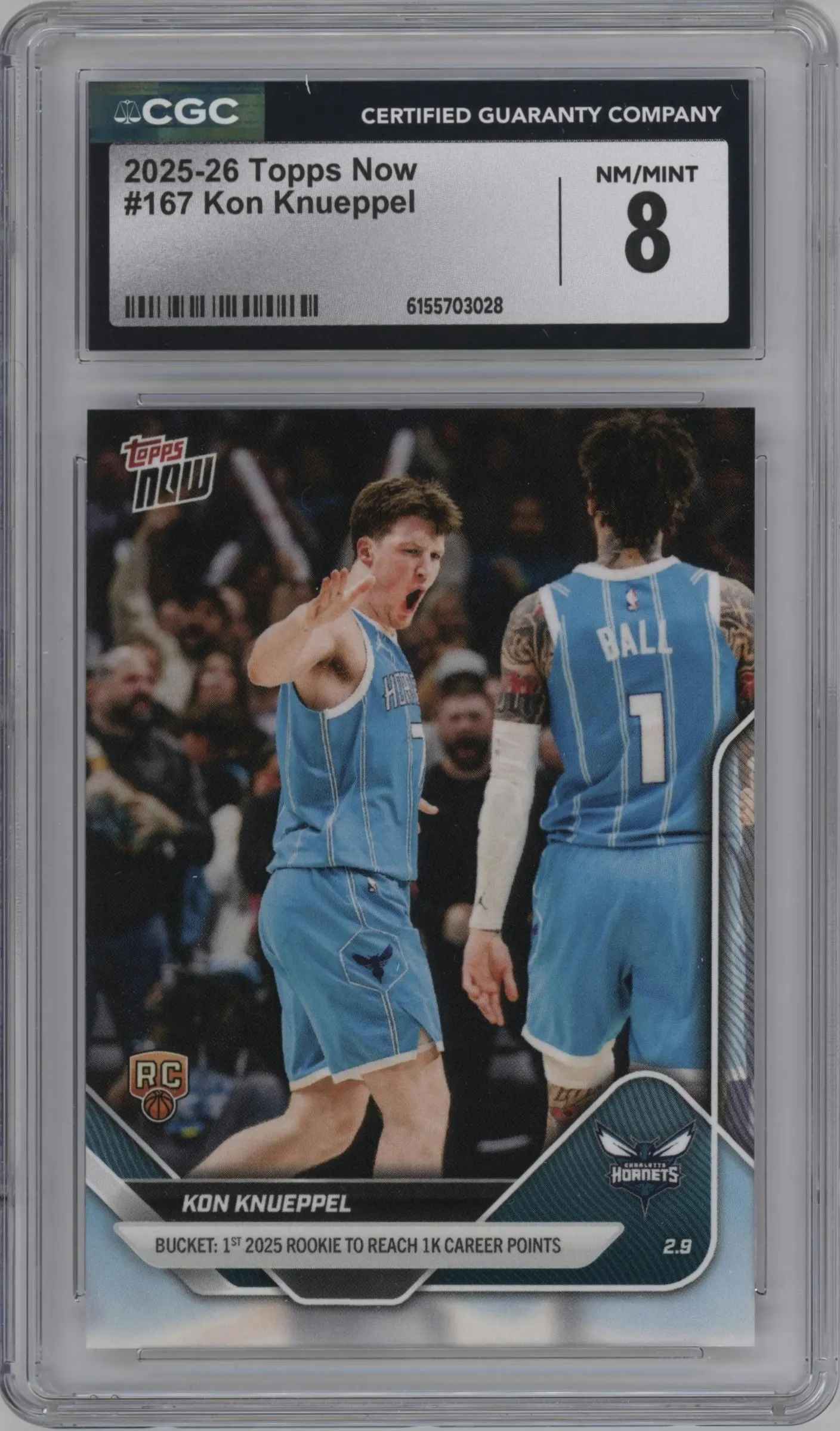 2025 Topps Now Kon Knueppel #167 CGC 8