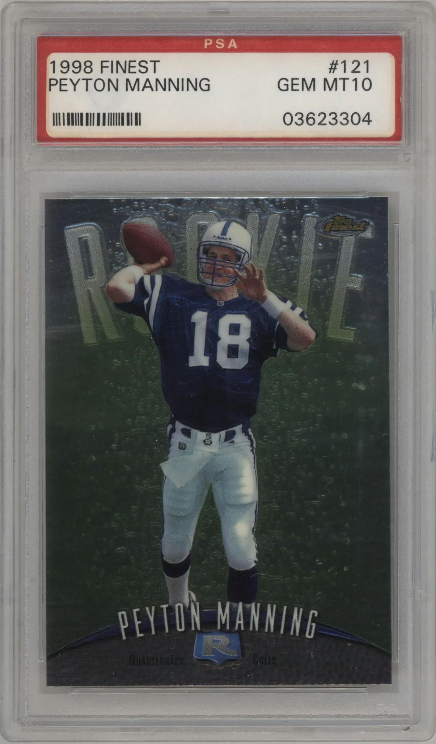 1998 Topps Finest Peyton Manning #121 PSA 10