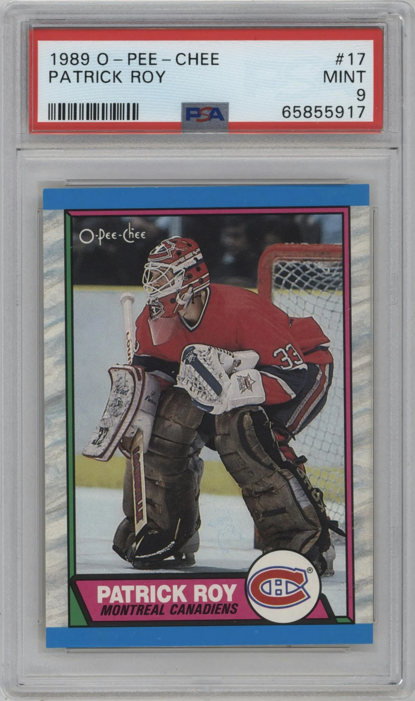 1989 O-Pee-Chee Patrick Roy #17 PSA 9