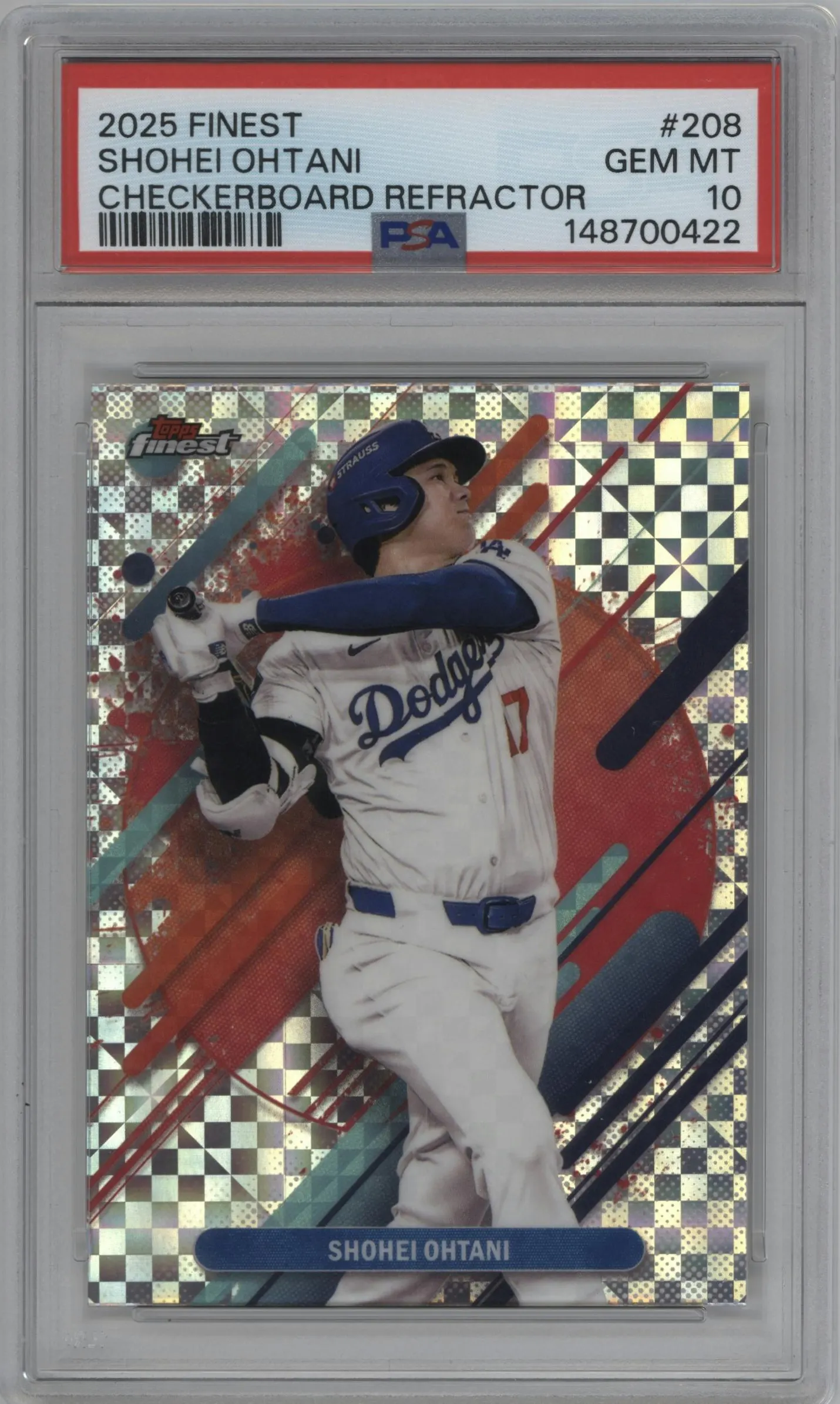 2025 Topps Finest Shohei Ohtani Checkerboard Ref. #208 PSA 10