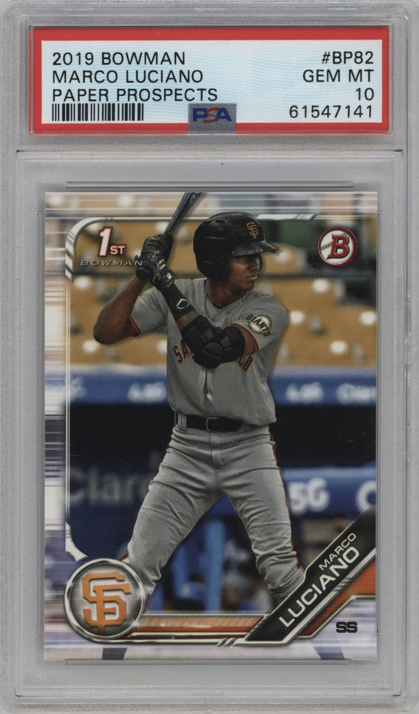 2019 Bowman Prospect Marco Luciano PSA 10