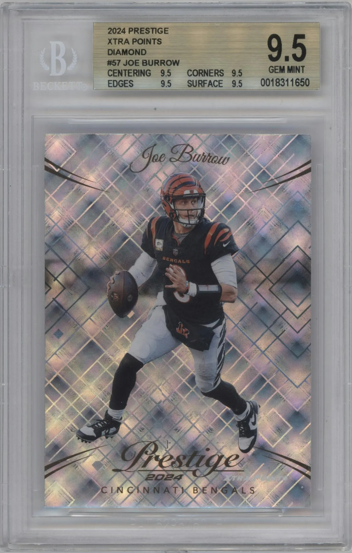 2024 Panini Prestige Joe Burrow Diamond Xtra Points #57 BGS 9.5