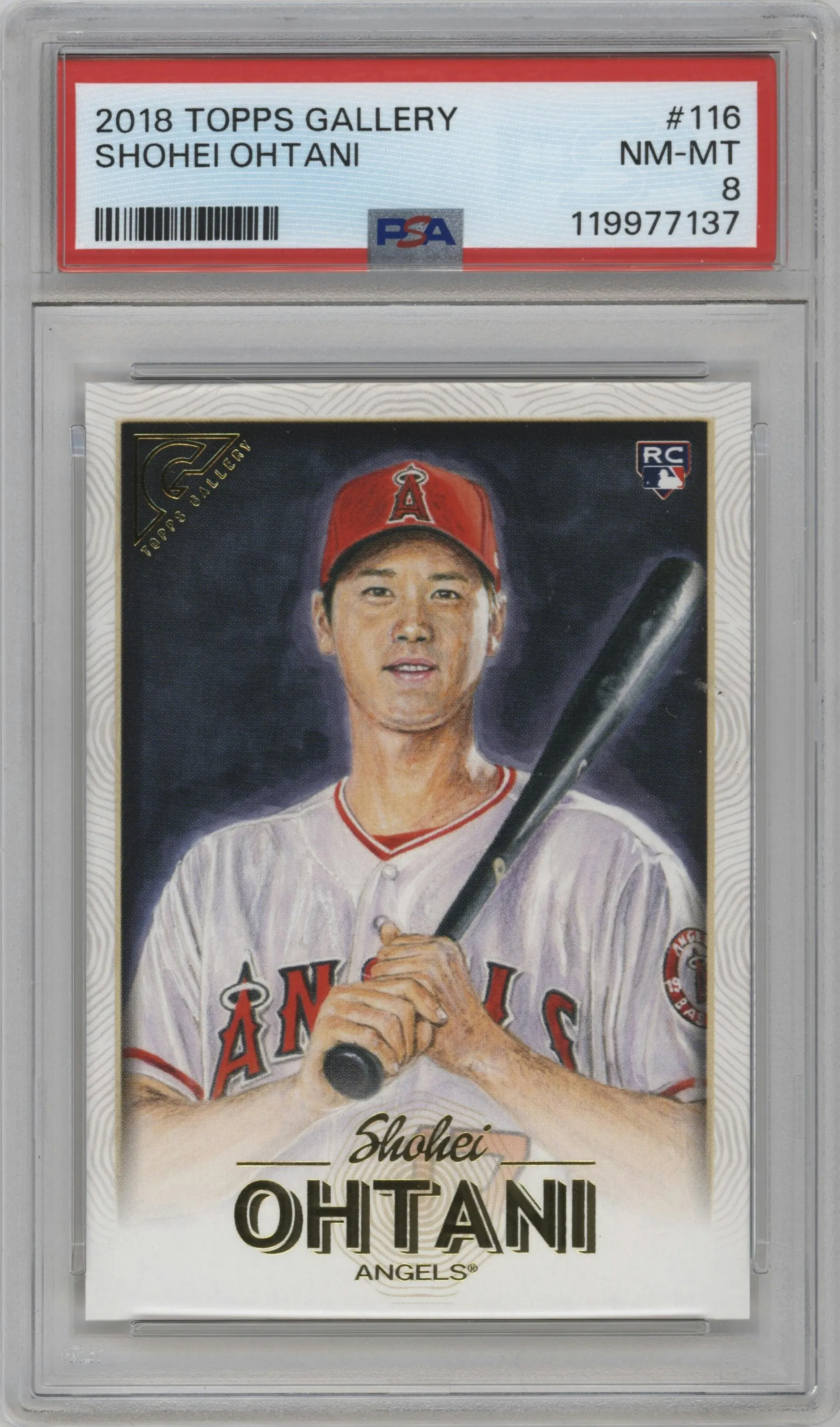 2018 Topps Gallery Shohei Ohtani #116 PSA 8