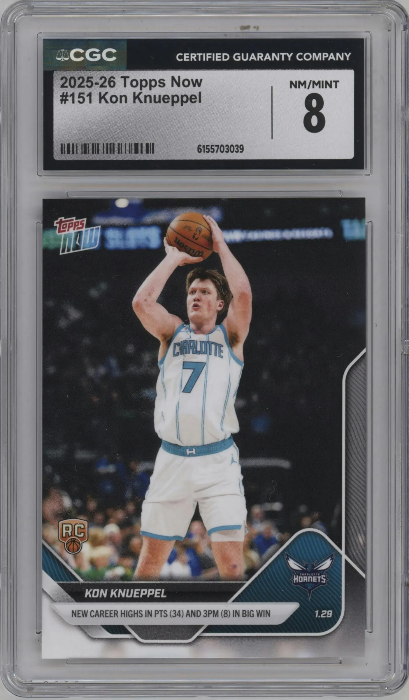 2025 Topps Now Kon Knueppel #151 CGC 8