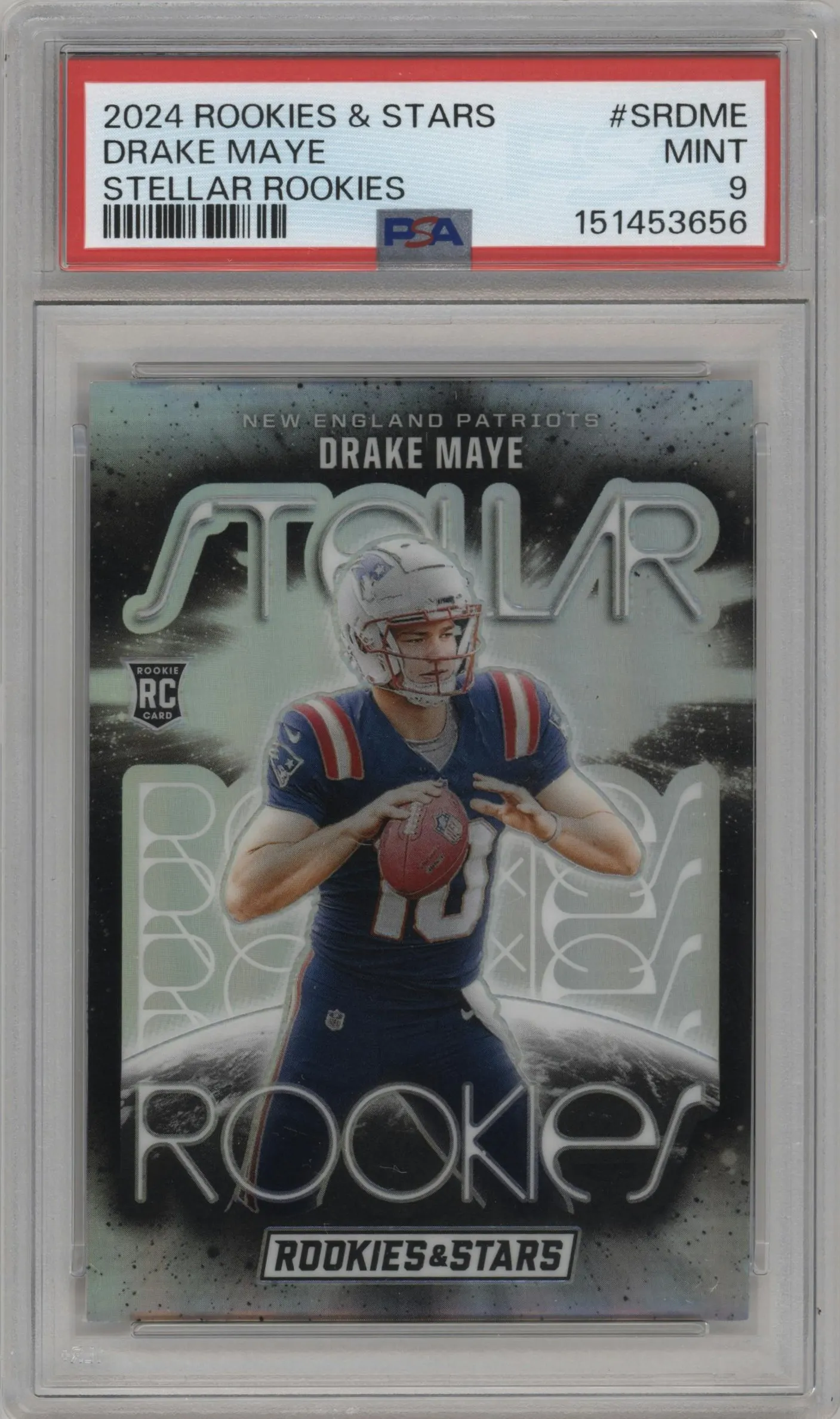 2024 Panini Rookies & Stars Stellar Rke. Drake Maye #SR-DME PSA 9