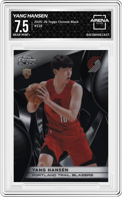 2025 Topps Chrome Black Yang Hansen #116 ARENA CLUB 7.5