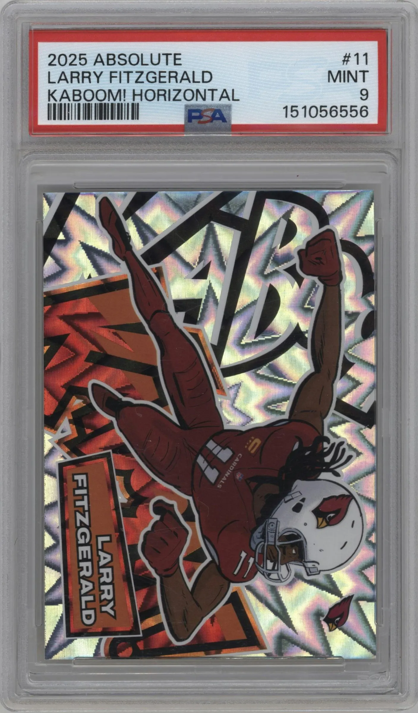 2025 Panini Absolute Kaboom Horizontal Larry Fitzgerald #11 PSA 9
