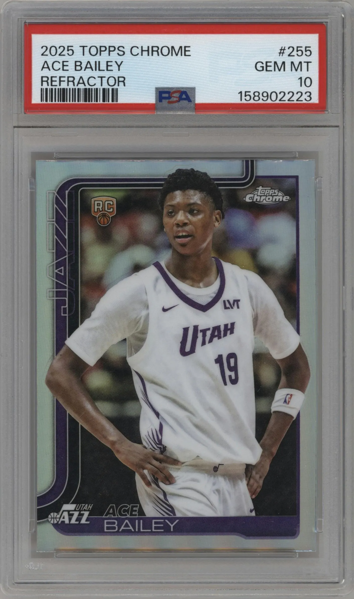 2025 Topps Chrome Ace Bailey Refractor #255 PSA 10