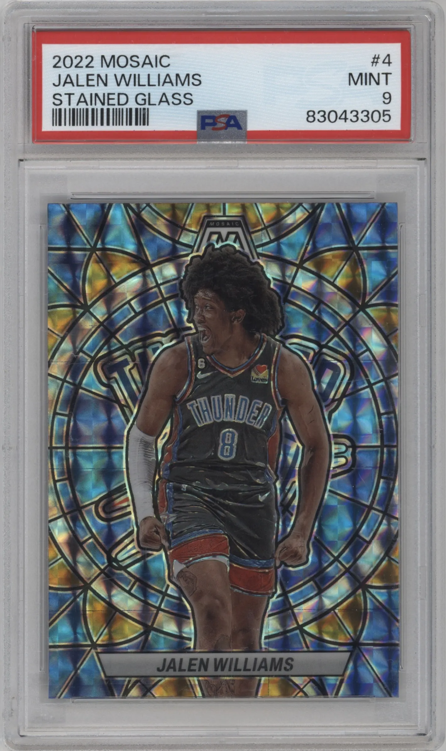 2022 Panini Mosaic Stained Glass Jalen Williams #4 PSA 9