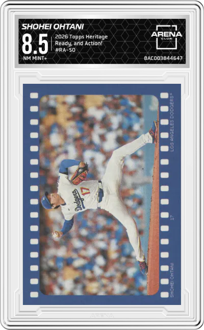 2026 Topps Heritage Ready, and Action! Shohei Ohtani #RA-SO ARENA CLUB 8.5