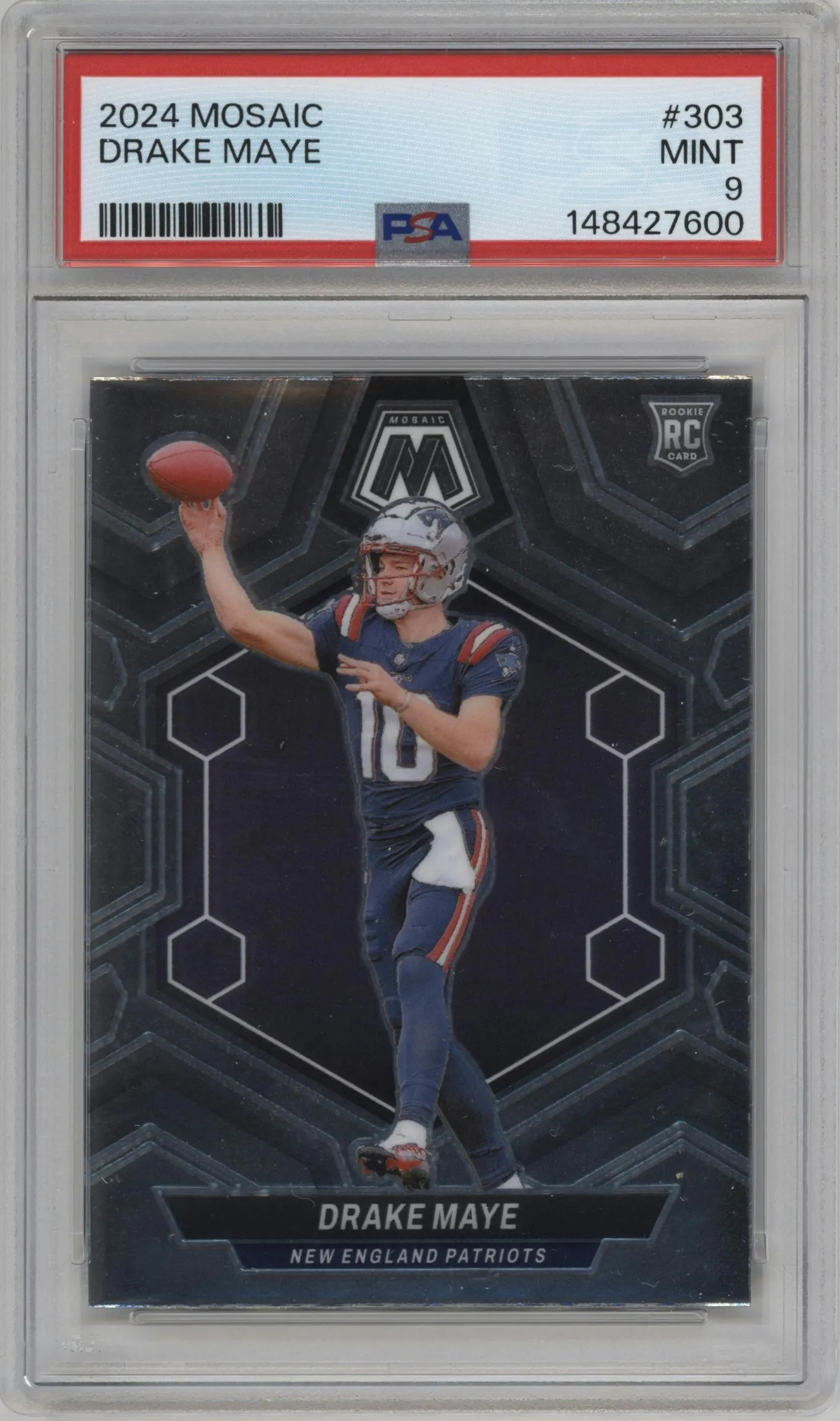 2024 Panini Mosaic Drake Maye #303 PSA 9