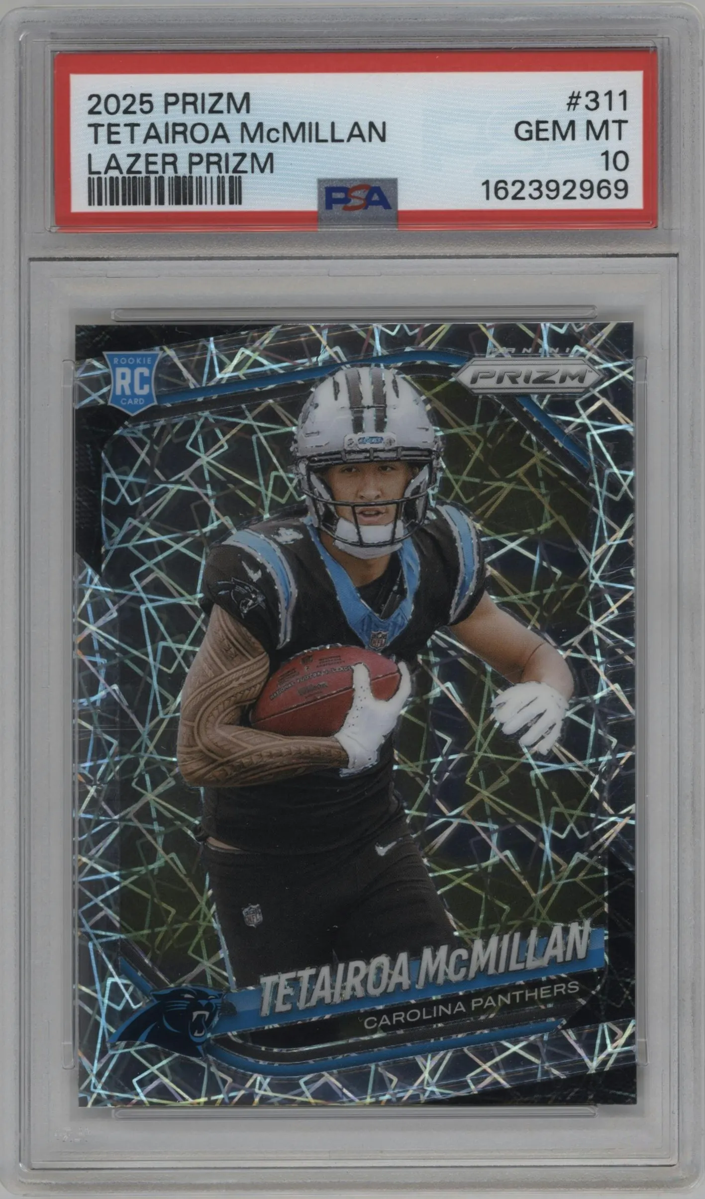 2025 Panini Prizm Tetairoa McMillan Lazer #311 PSA 10