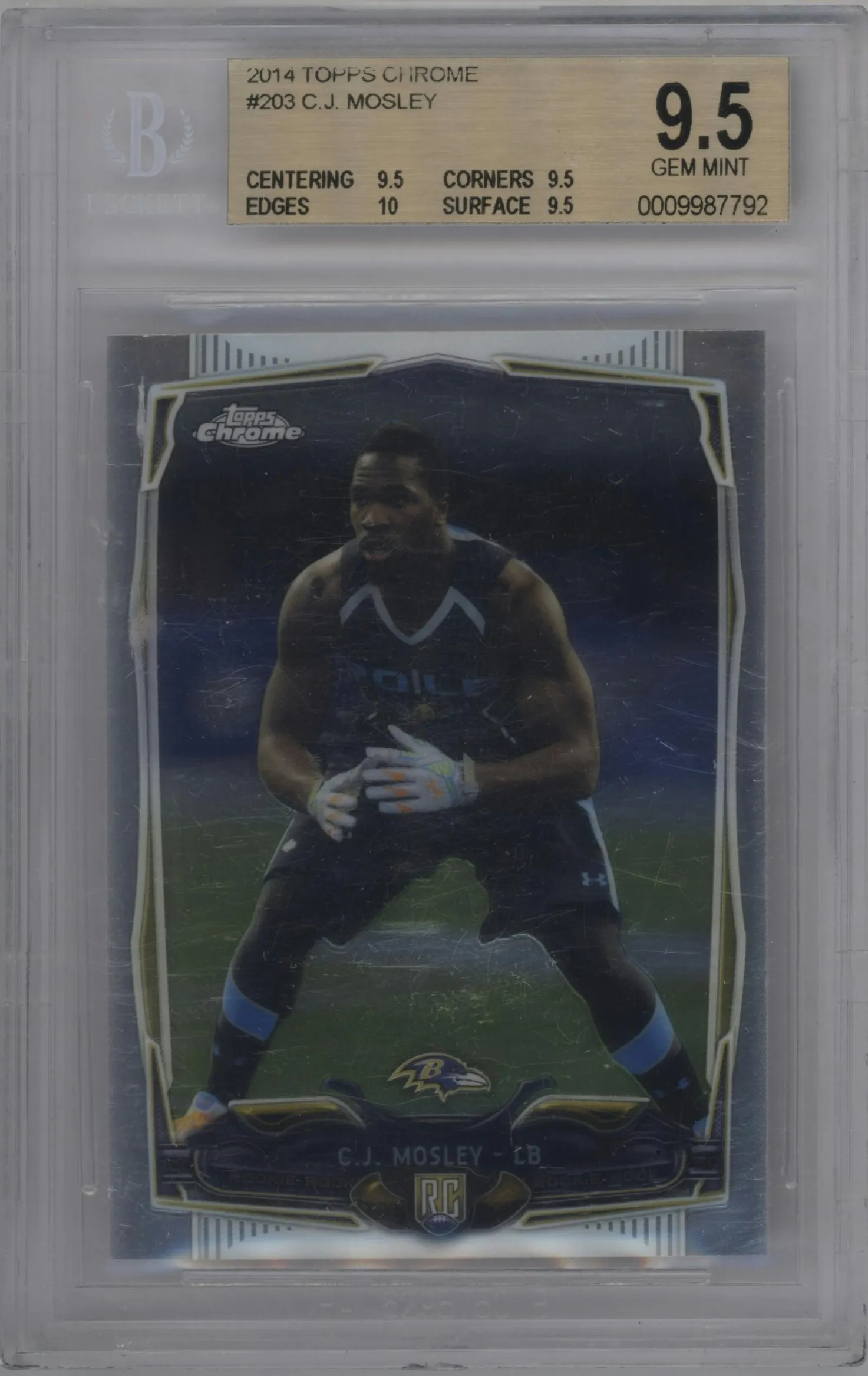 2014 Topps Chrome C.J. Mosley BGS 9.5