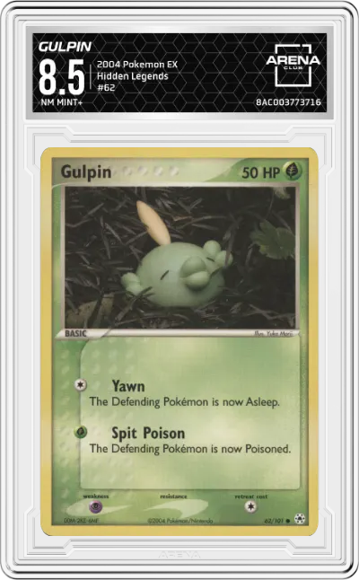 2004 Pokemon EX Hidden Legends Gulpin #62 ARENA CLUB 8.5