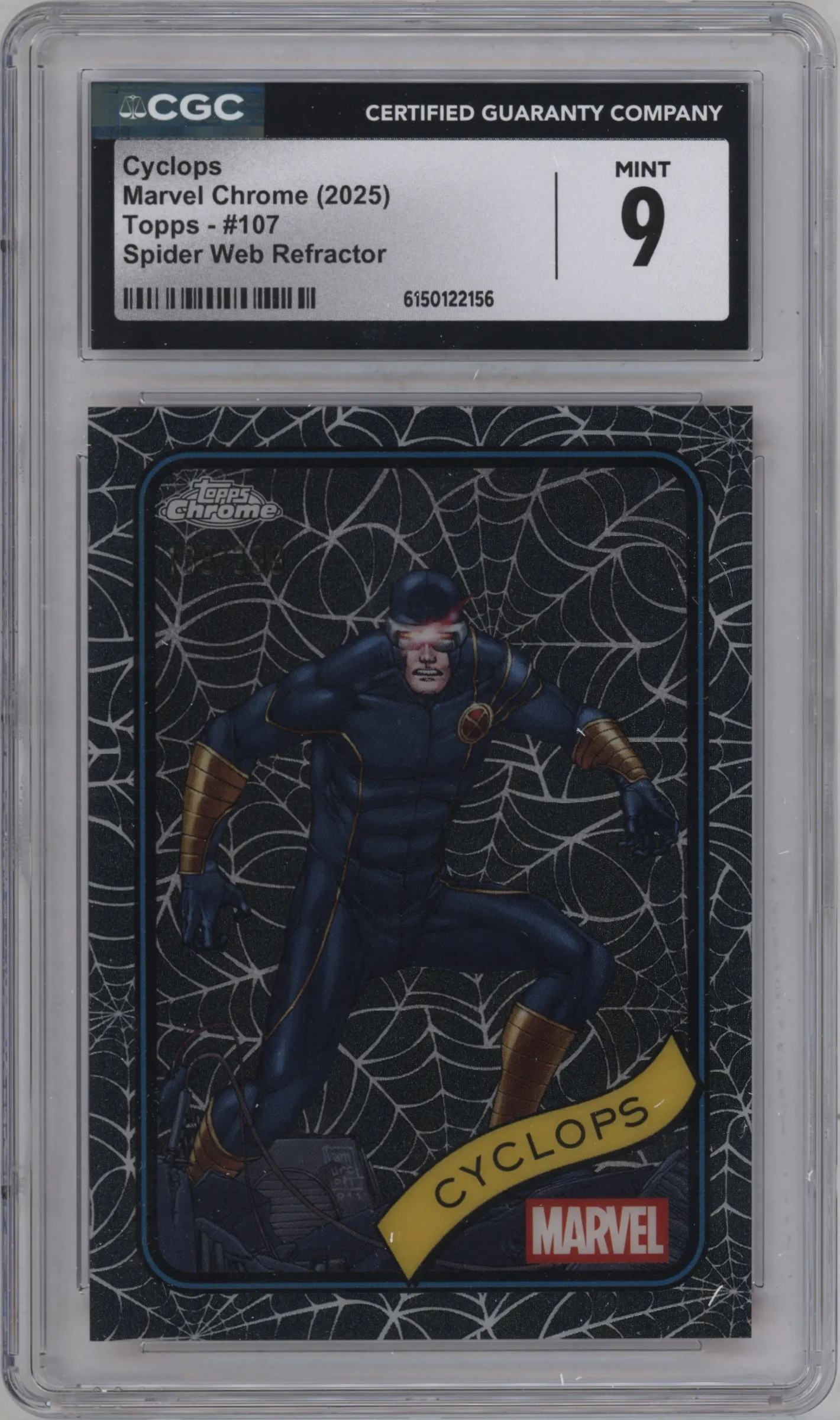 2025 Topps Chrome Marvel Cyclops Spider Web CGC 9