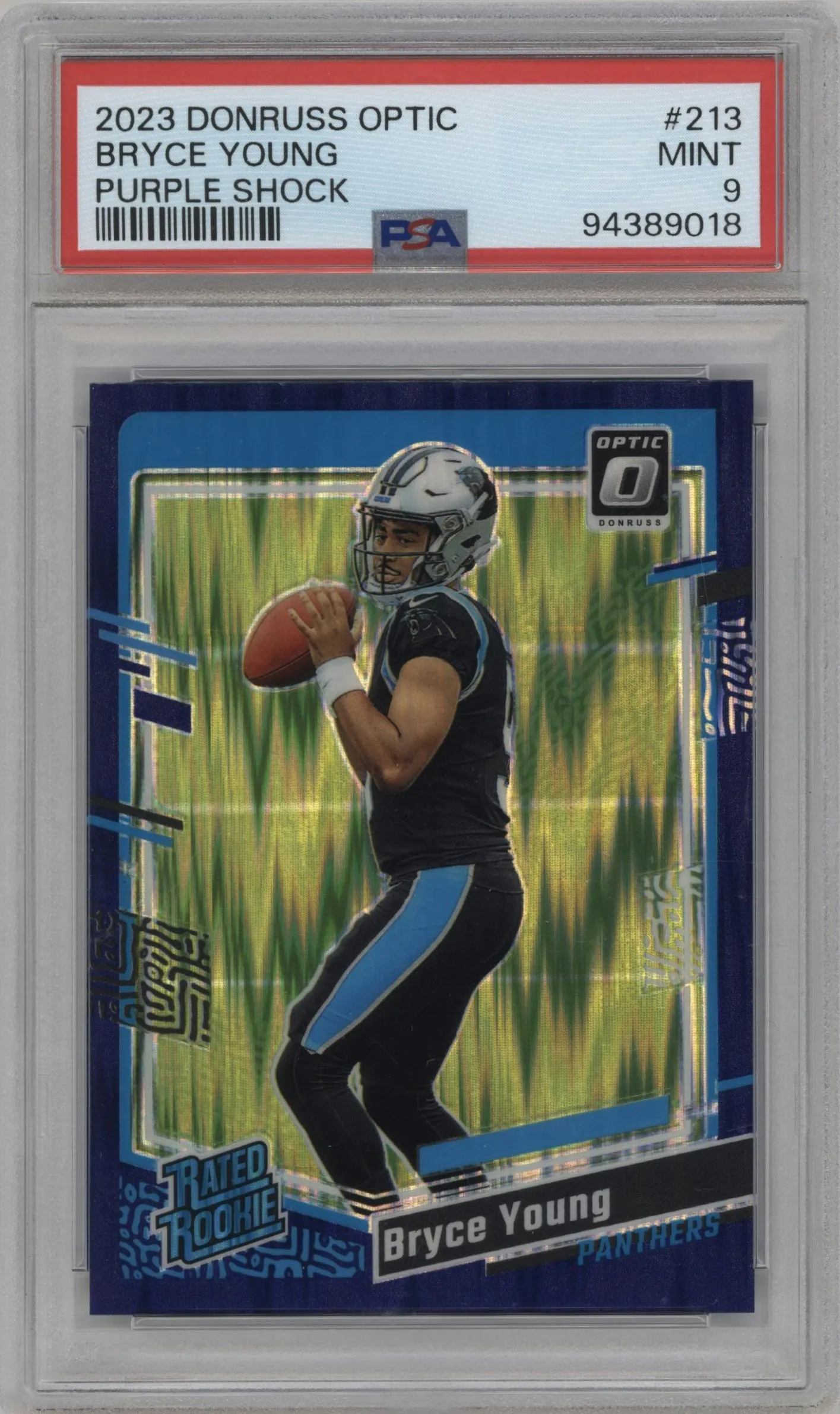 2023 Donruss Optic Rated Rookie Bryce Young Purple Shock #213 PSA 9